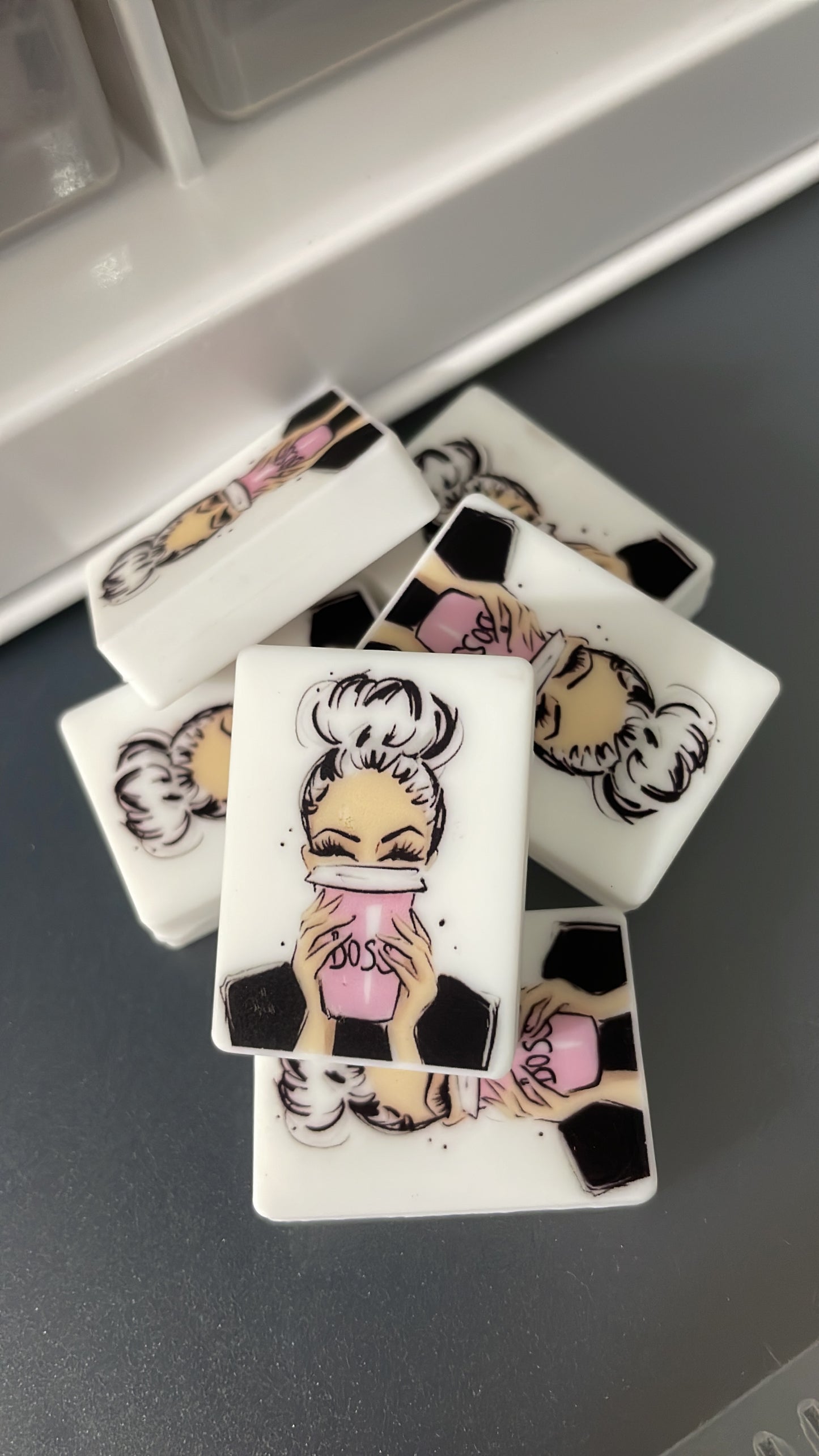 Messy bun BOSS coffee cup