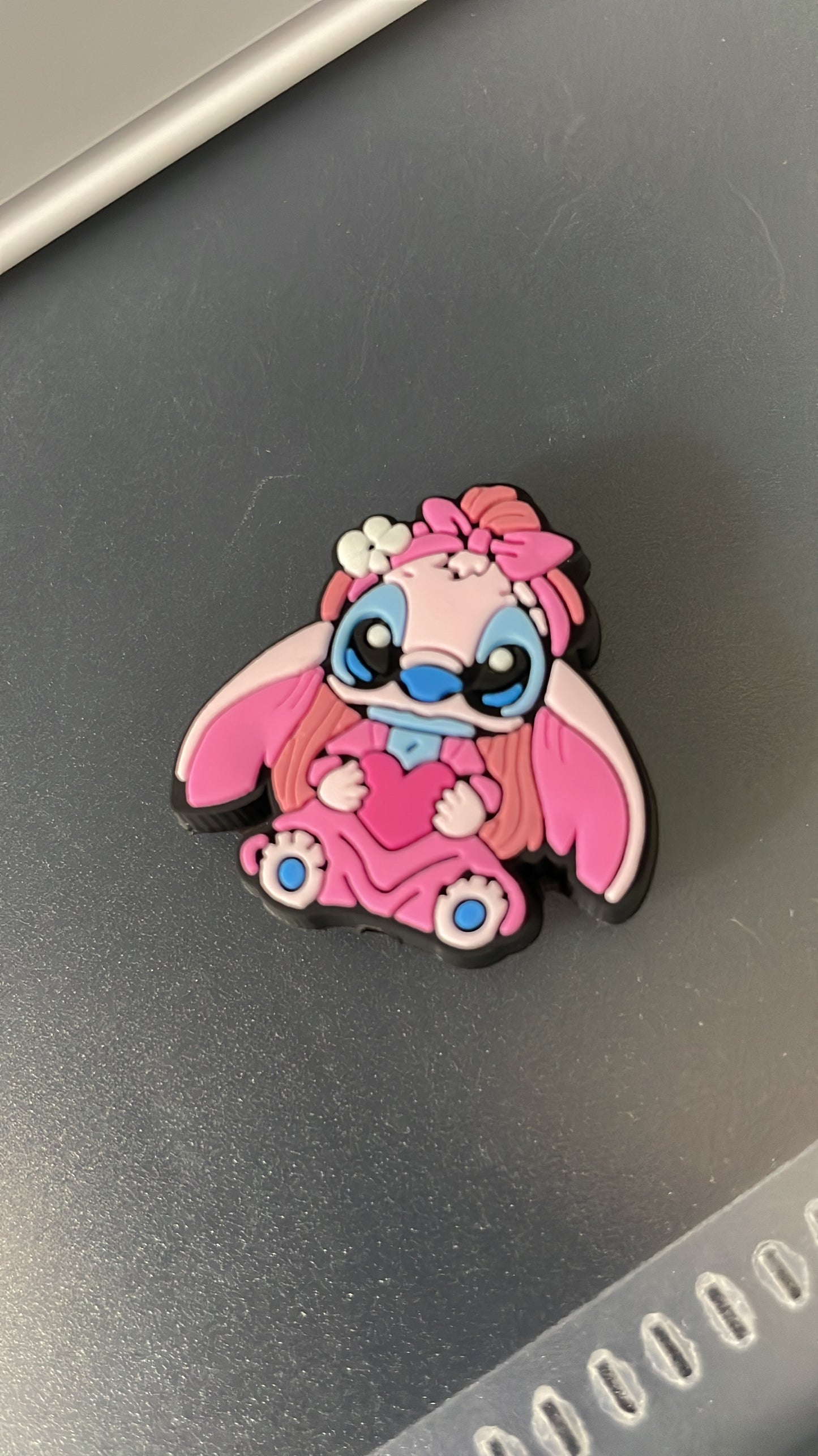 Blue alien in pink
