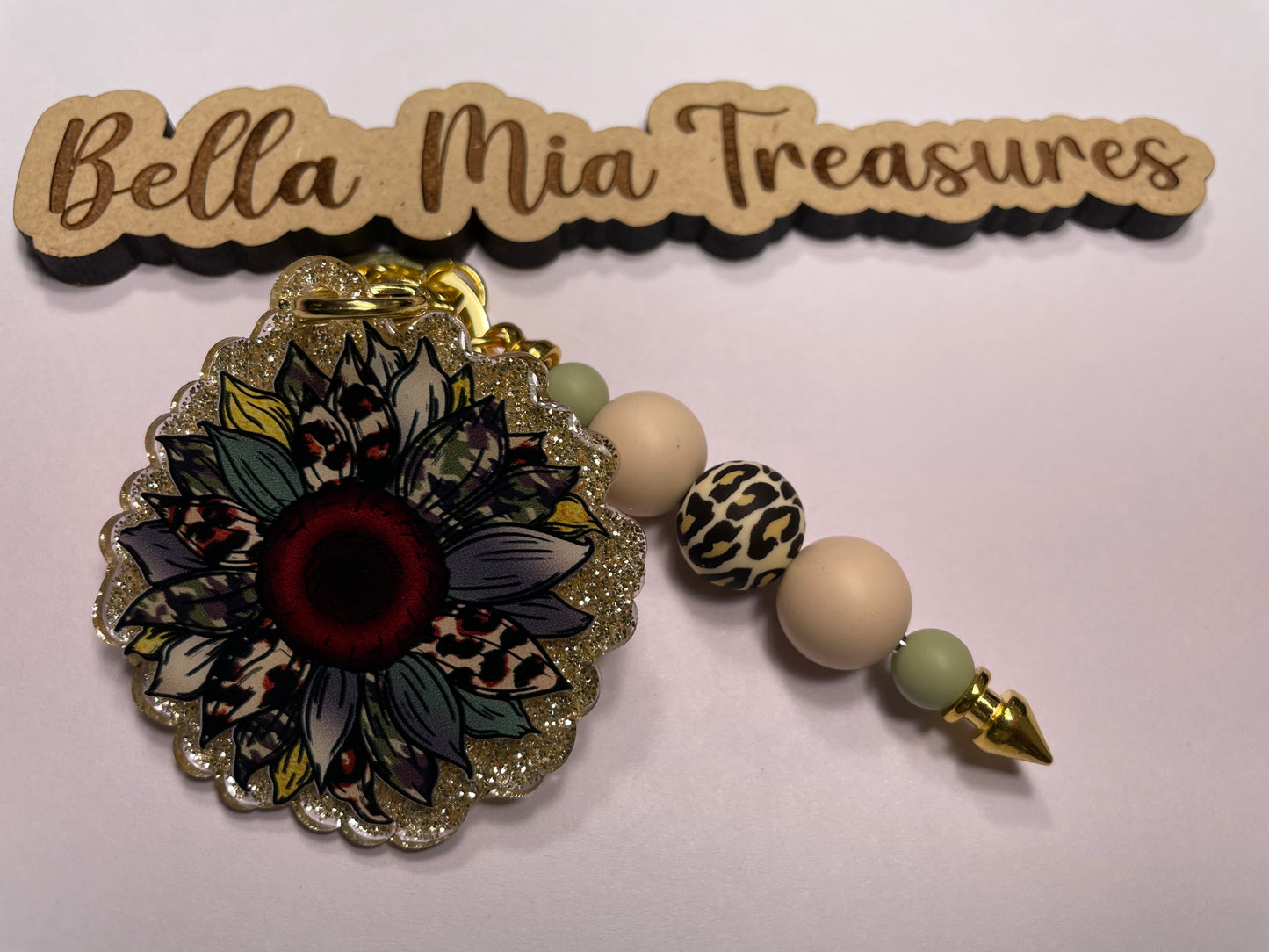 Sunflower camo keychain