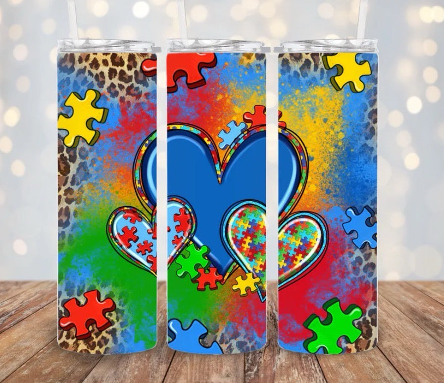 Autism Heart Tumbler