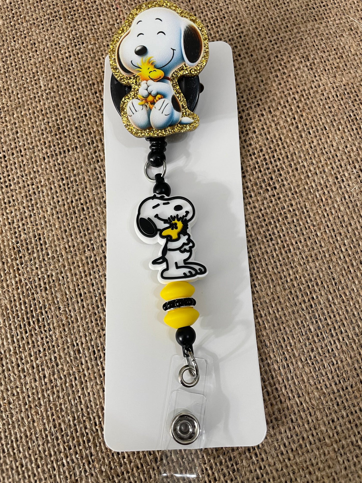 White Dog Badge Reel