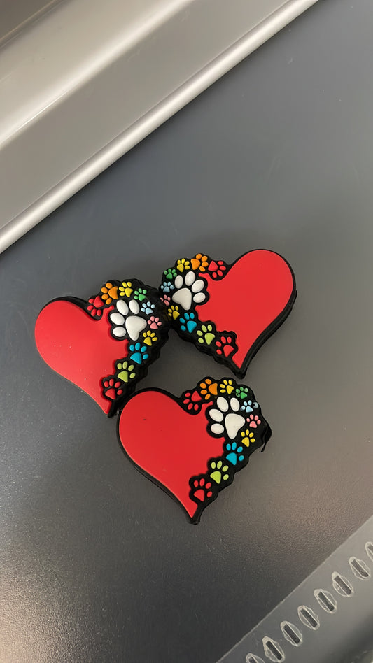 Heart with rainbow paw print