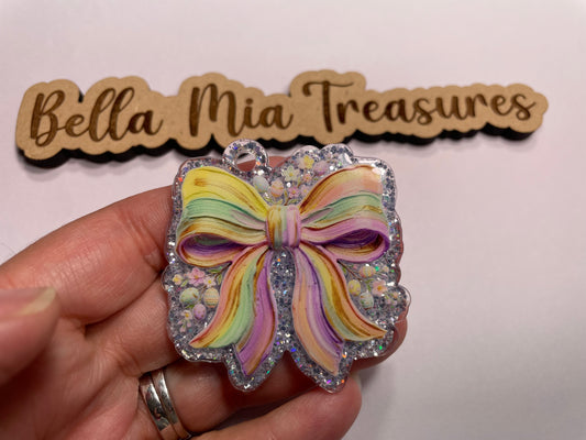 Pastel bow keychain