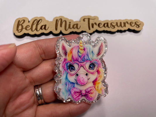 Unicorn bubble keychain