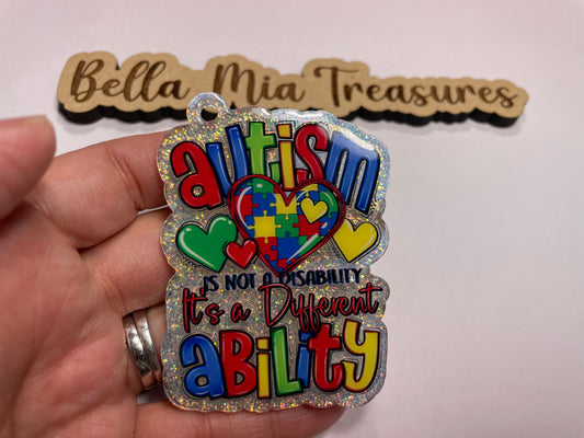 Autism is not a disability it's a different ability keychain