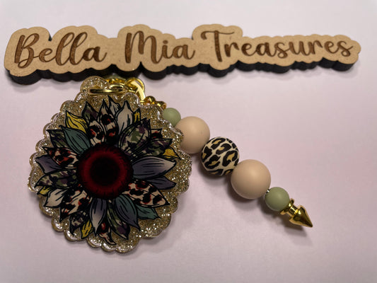 Sunflower camo keychain