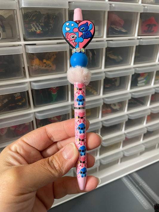 Blue and Pink heart monster