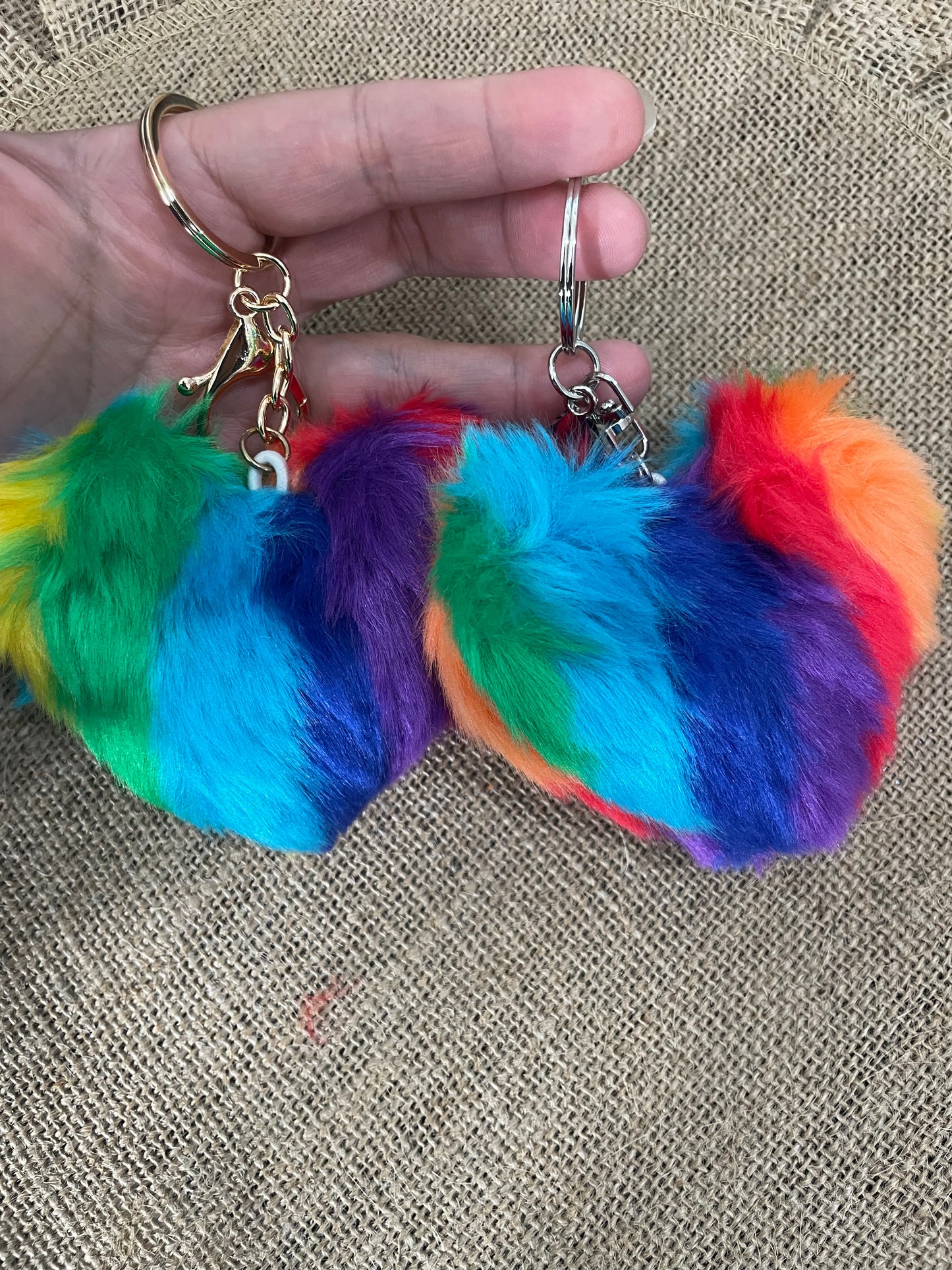 Rainbow Heart Keychains