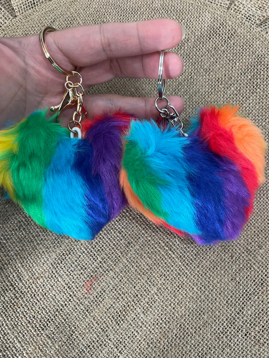 Rainbow Heart Keychains