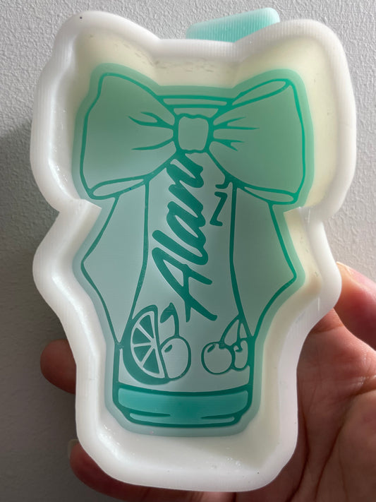 Drink with the letter with a bow A