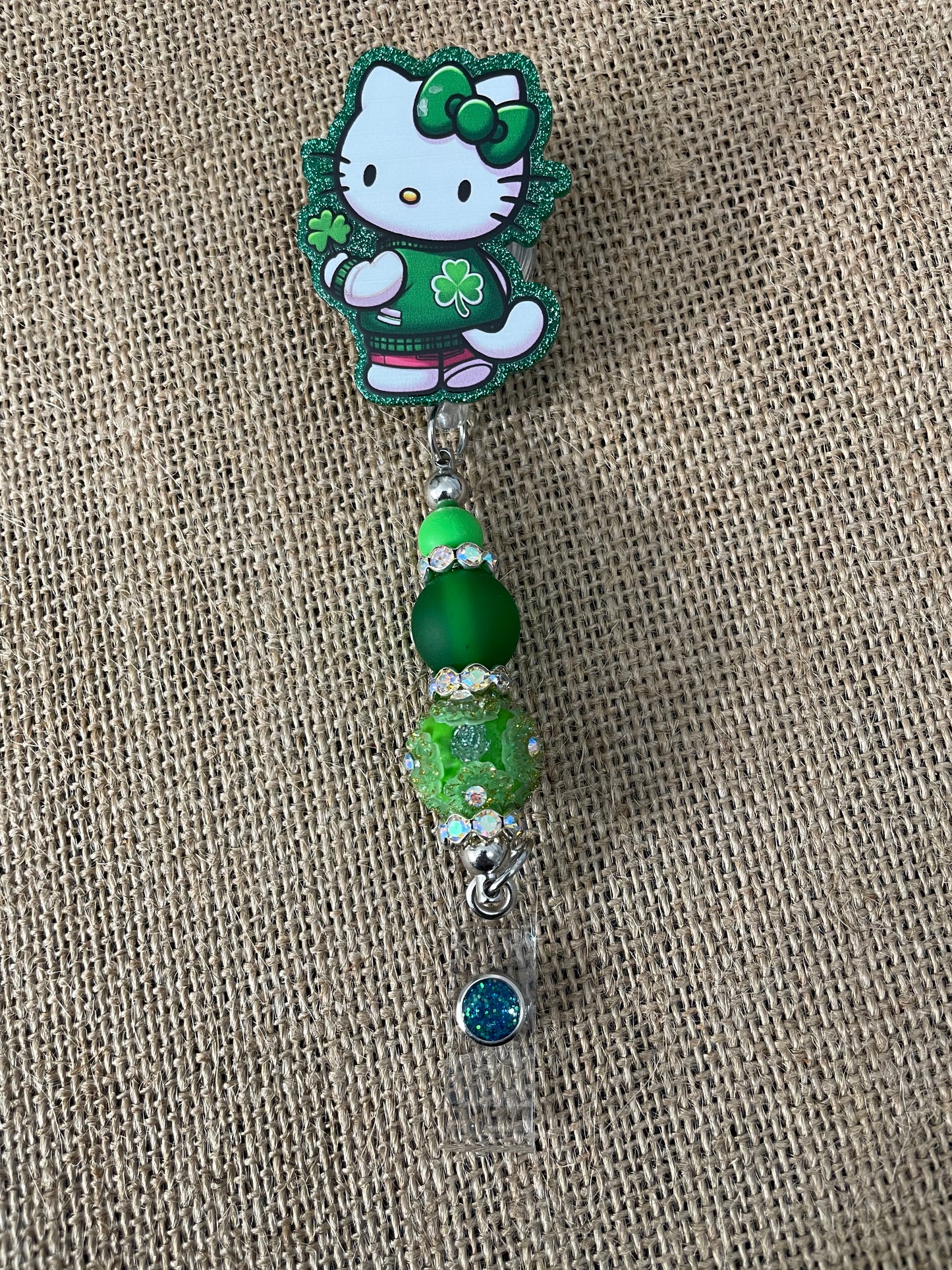 Cute White Cat Badge Reel