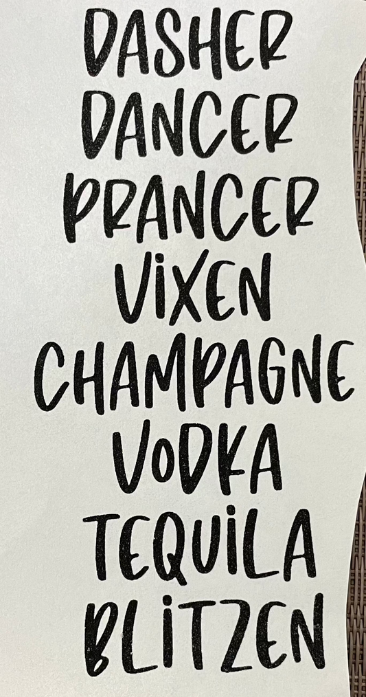 Dasher, Dancer, Prancer,etc - POCKET