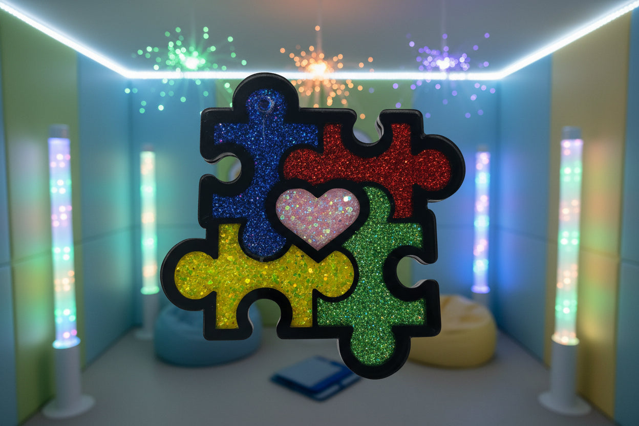 Autism puzzle keychain